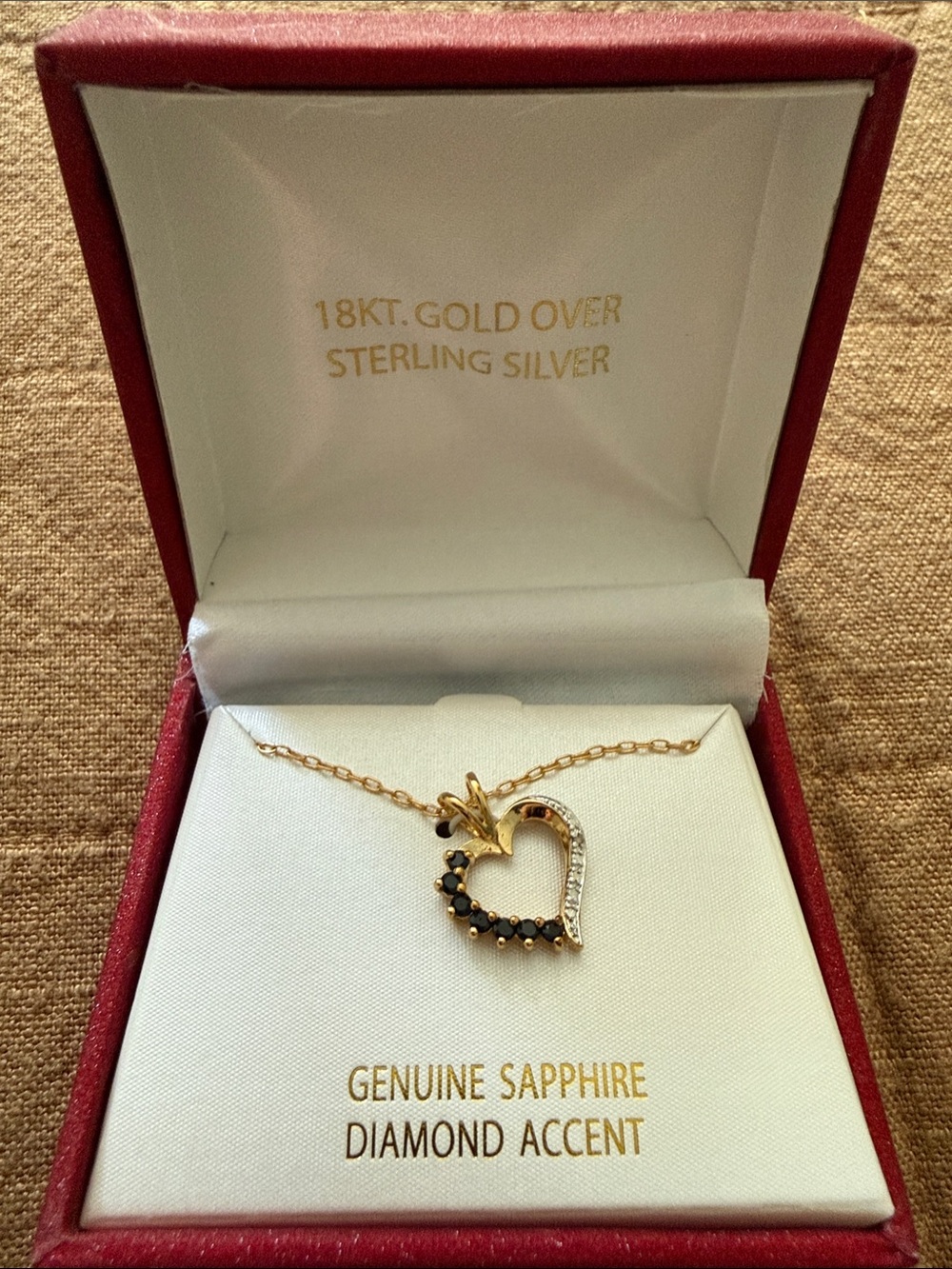Sterling Silver Sapphire Heart Pendant